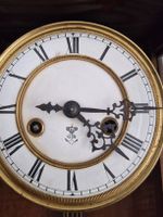 Wanduhr mit Pendel und Schlüssel Holz dunkelbraun