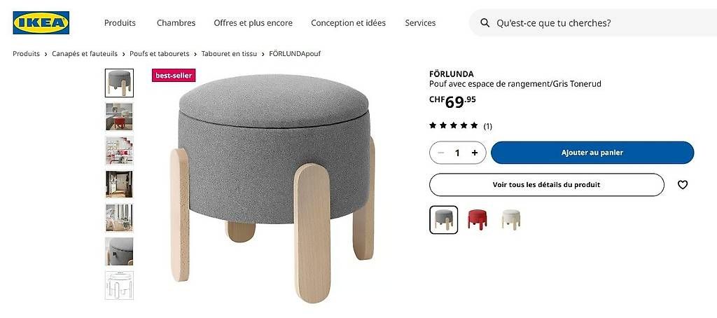 Ikea Sgabelli: Pouf – Usato da Corin-de-la-Crête venduto da Ejoeli 3