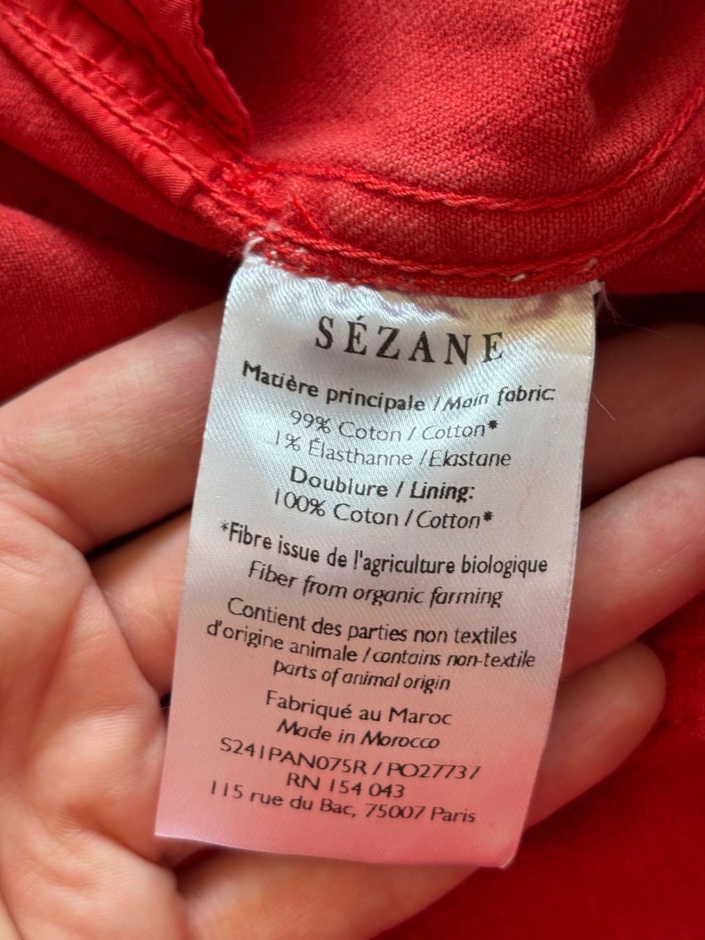Sezane Jeans: SEZANE rote Jeans Gr. 44 – Usato da Zürich venduto da missmodernage 4