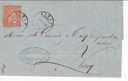 Topp erhaltener Beleg - Aigle nach Vevey - 1868