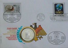 Numisbrief 10 Jahre BRD Vereinten Nationen Feinsilber 999.9