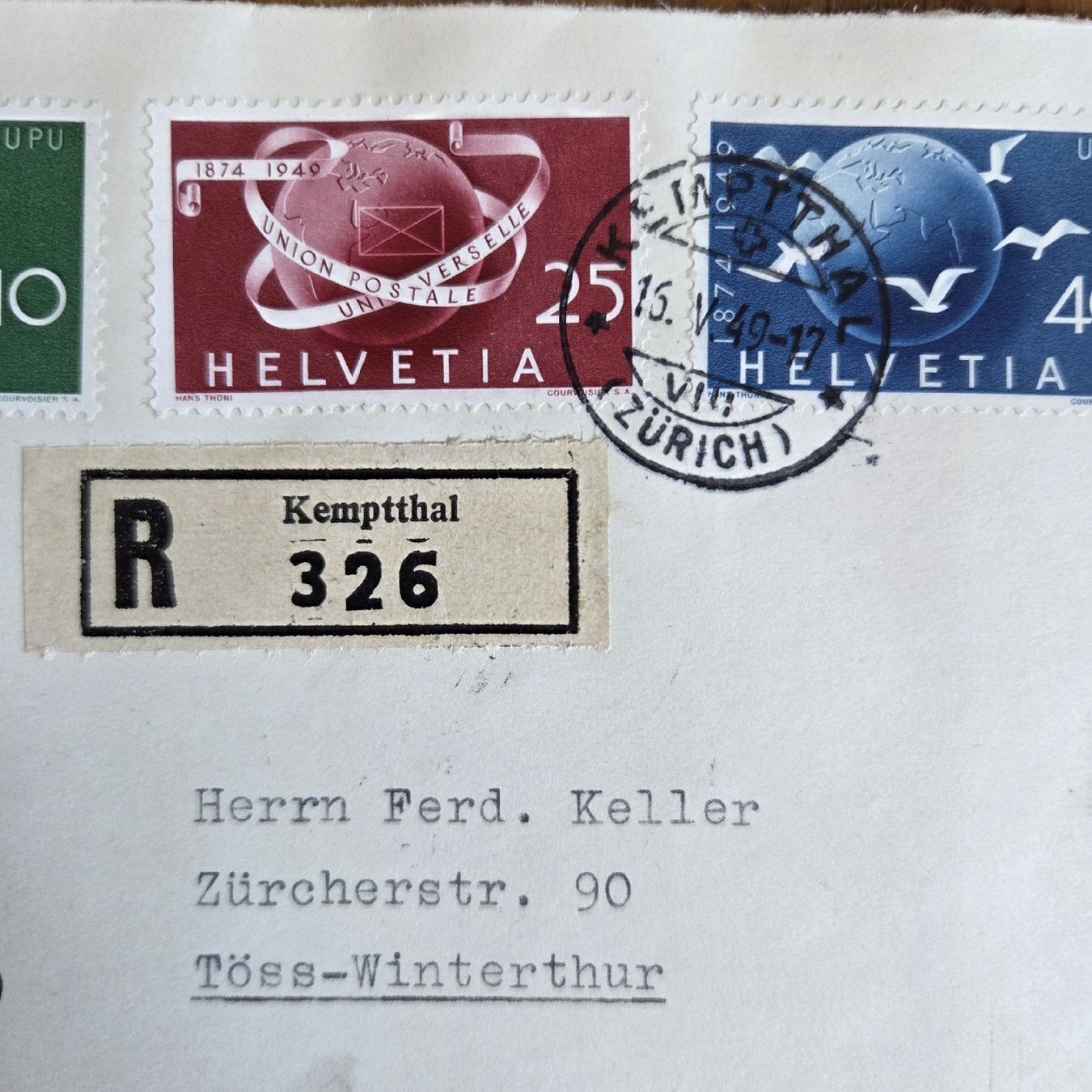 Tutti i francobolli: Alte Briefe von 1949 mit Schweizer Briefmarken - Top – Usato da Stans venduto da Ducati16 4
