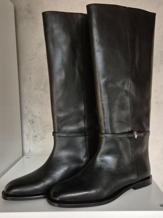 Elegante Stiefel aus Leder, Schwarz, Grösse 38