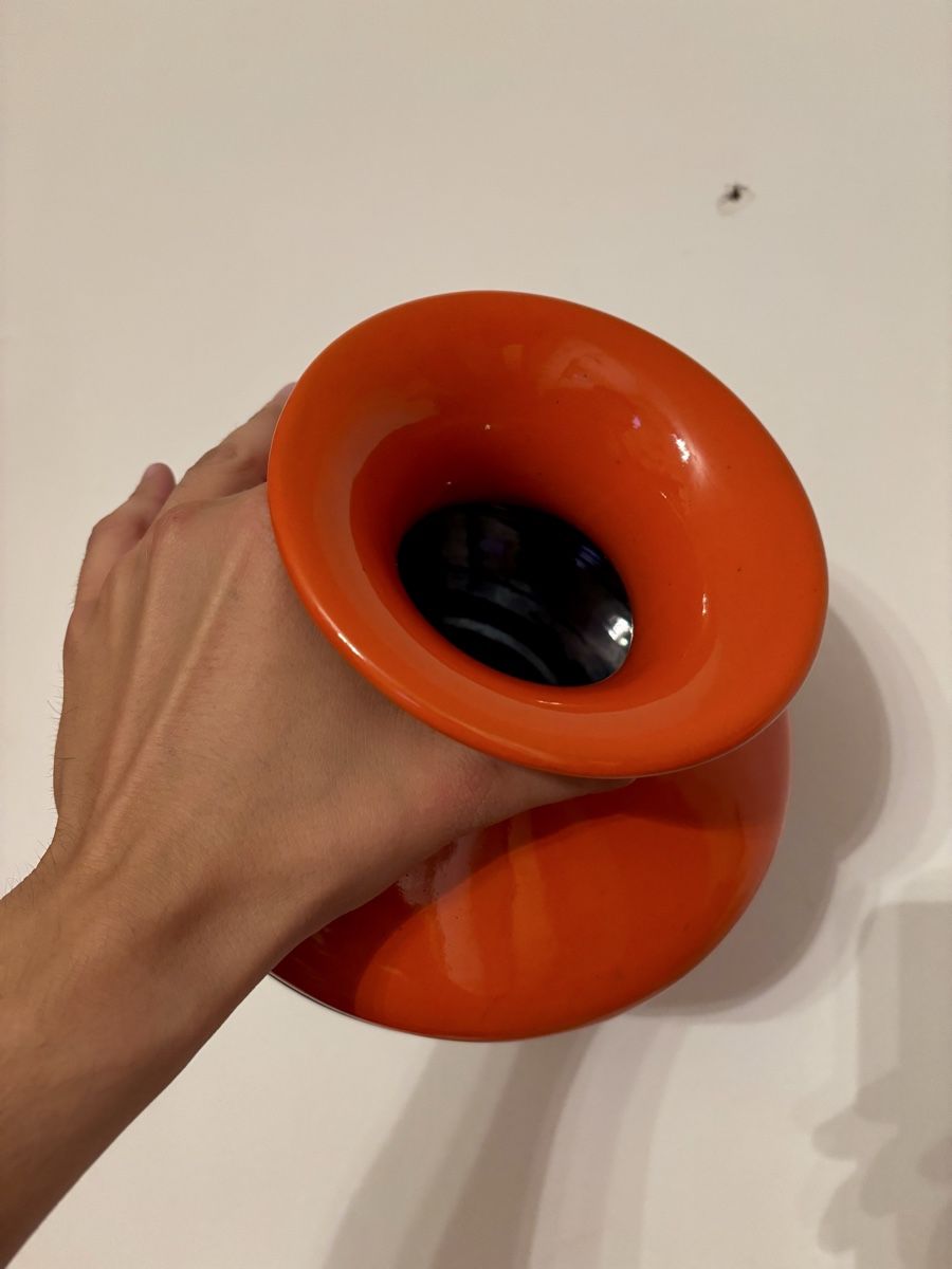 Vasi & Recipienti: Orange & Black Ceramic Vase 1970s design – Usato da Lugano venduto da rrkivio 2