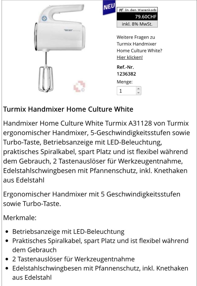 Turmix Küchengeräte: White Hand Mixer  – Gebraucht aus Boll von stellabee 3