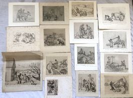 15x Orig. Radierungen von Elisabeth und Adolf Thomann