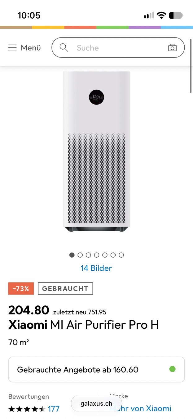 Xiaomi Luftreiniger: Luftfilter / Luftreiniger Xiaomi Pro H – Gebraucht aus Zürich von Hugivida 1