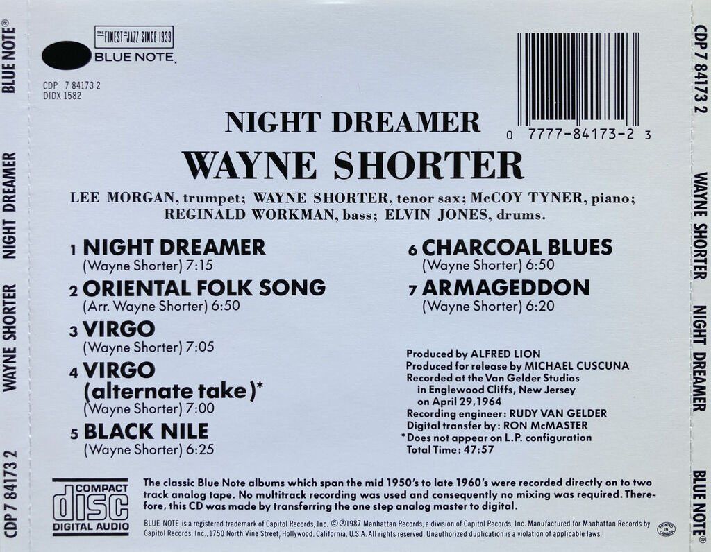 CD: WAYNE SHORTER - NIGHT DREAMER – Usato da Bottens venduto da hotter-than-hell 1