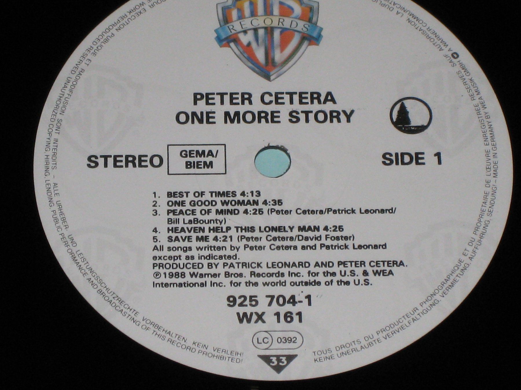 Dischi in vinile: LP - PETER CETERA - ONE MORE STORY – Usato da Steckborn venduto da Quo7 1