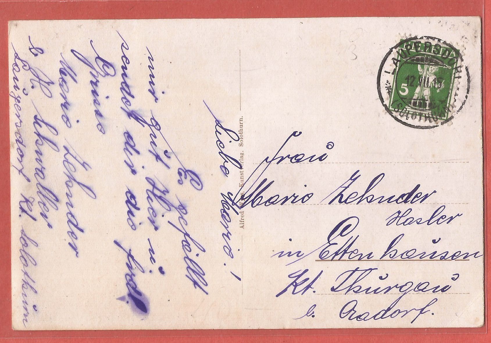 Cartoline postali: Laupersdorf mit Handlung Brunner-Boner - 1915 – Usato da Fislisbach venduto da Porano 1