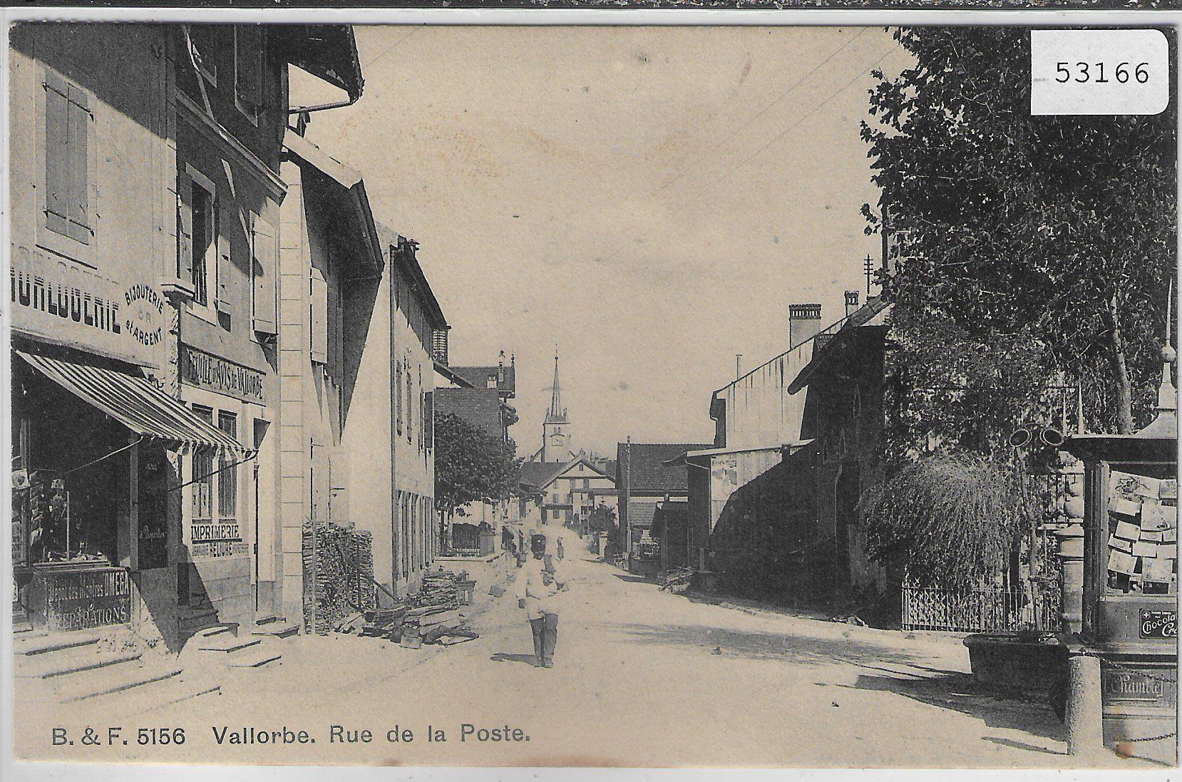 Ansichtskarten: Vallorbe - Rue de la Poste - animee – Gebraucht aus Ettingen von Kartenplanet