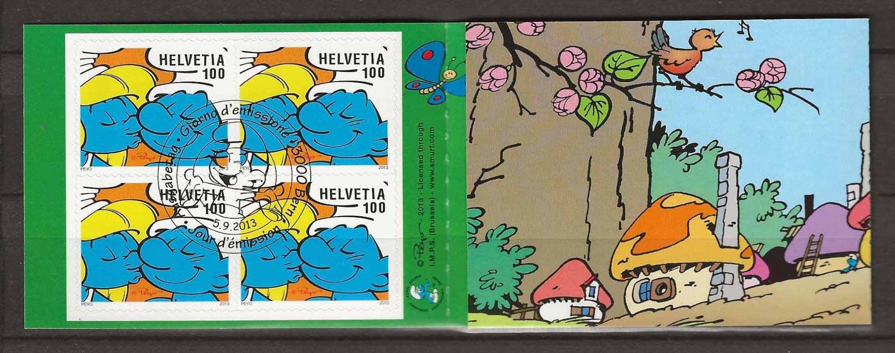 Tutti i francobolli: CHC132 - Carnet 132 Schtroumpfs 1er jour – Usato da Trélex venduto da Phil_Albert