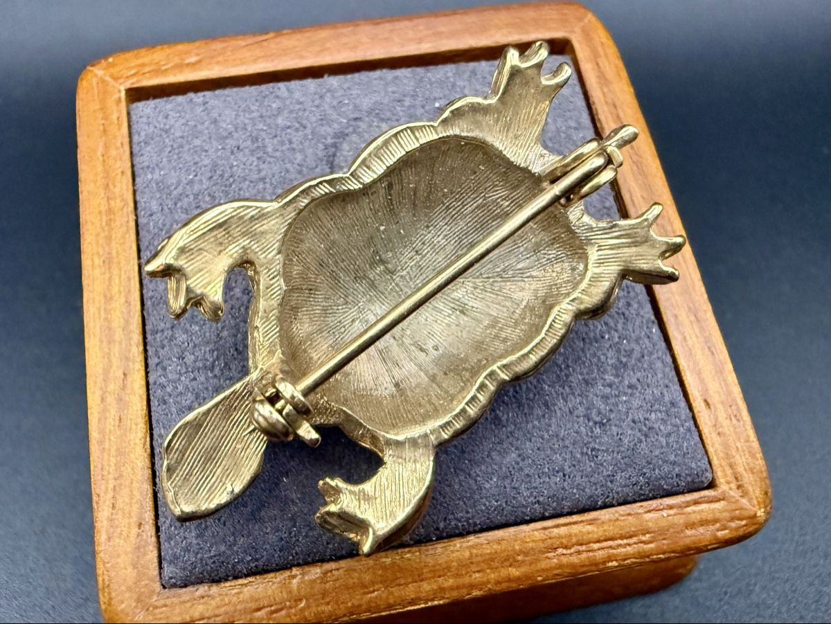 Spille & Fermagli: Vintage Schildkröten-Brosche mit Strasssteinen, Emailliert – Usato da Lamone venduto da LaCantinaMagica 6