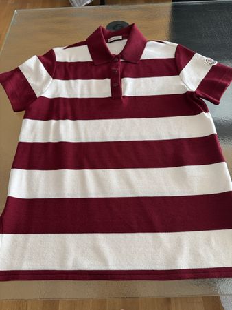 Moncler Gestreiftes Kurzarm Polo Shirt aus dickem Jersey