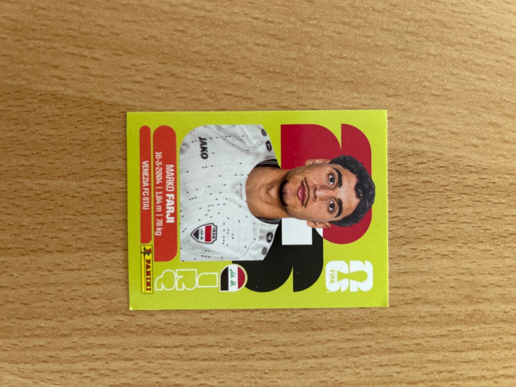 Panini Carte collezionabili: IRQ 16 - Marko Farji - Panini WM 26 – Usato da Luzern venduto da edu_f6hx