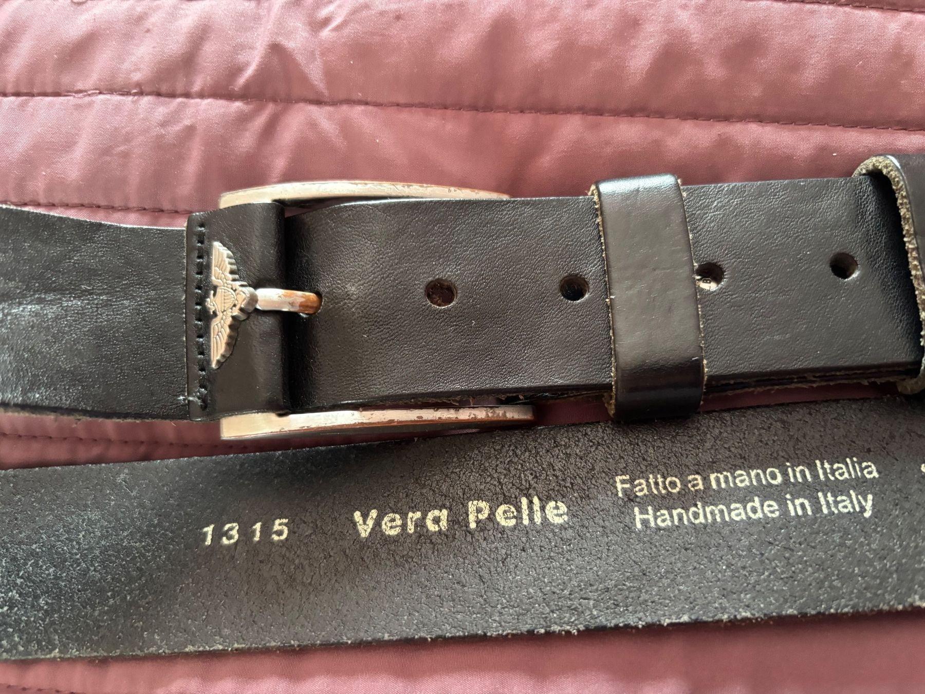 Gürtel: Ledergurt Voll-Leder schwarz 120 cm – Gebraucht aus Balsthal von Uroby