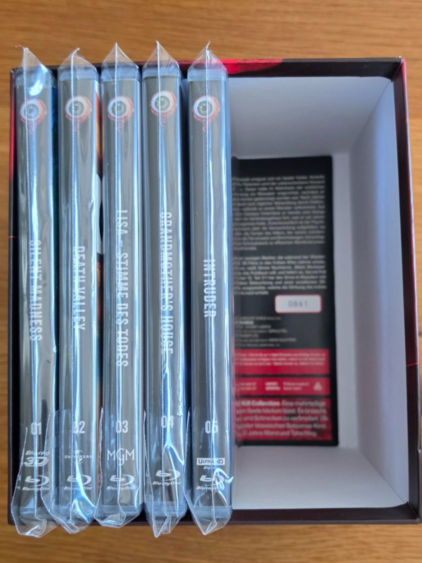 Tutti i DVDs: Thrill Kill Collection - 1 - 5 Blu-Ray - 1 4K UHD - 1 3D – Usato da Glarus venduto da Joeggi1 1