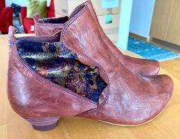 Stiefeletten Leder braun floral Grösse 41