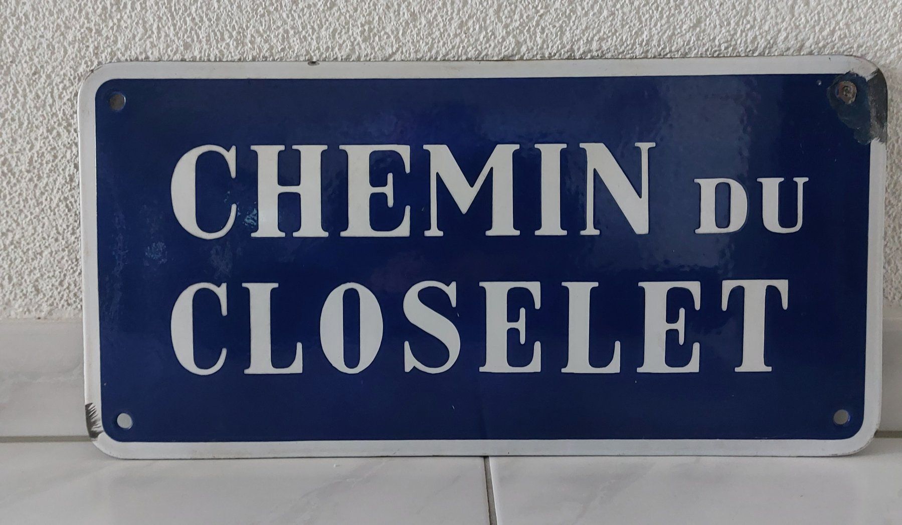 Schilder: Emailschild Chemin du Closelet plaque émaillée Lausanne – Gebraucht aus Schenkon von TG10