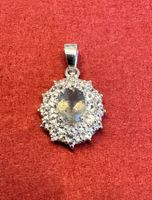 Labradorit Silberanhänger mit Topas, 925 Sterling Silber