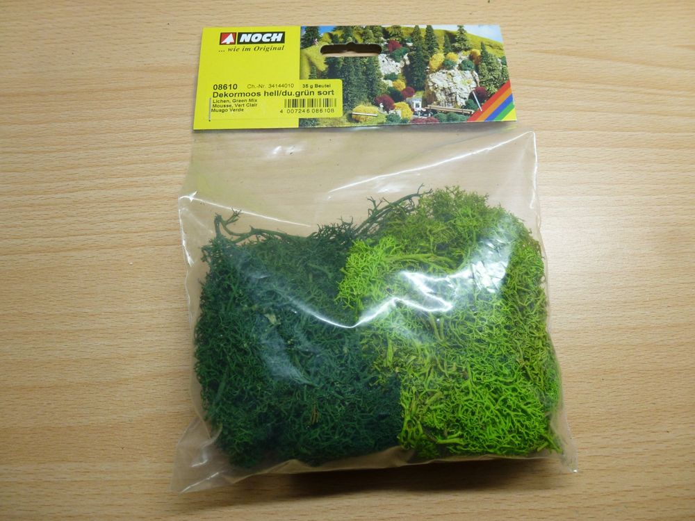 Busch 7106 Islandmoos – 150 G, Hell- & Dunkelgrün, Für Modellbau & Dioramen