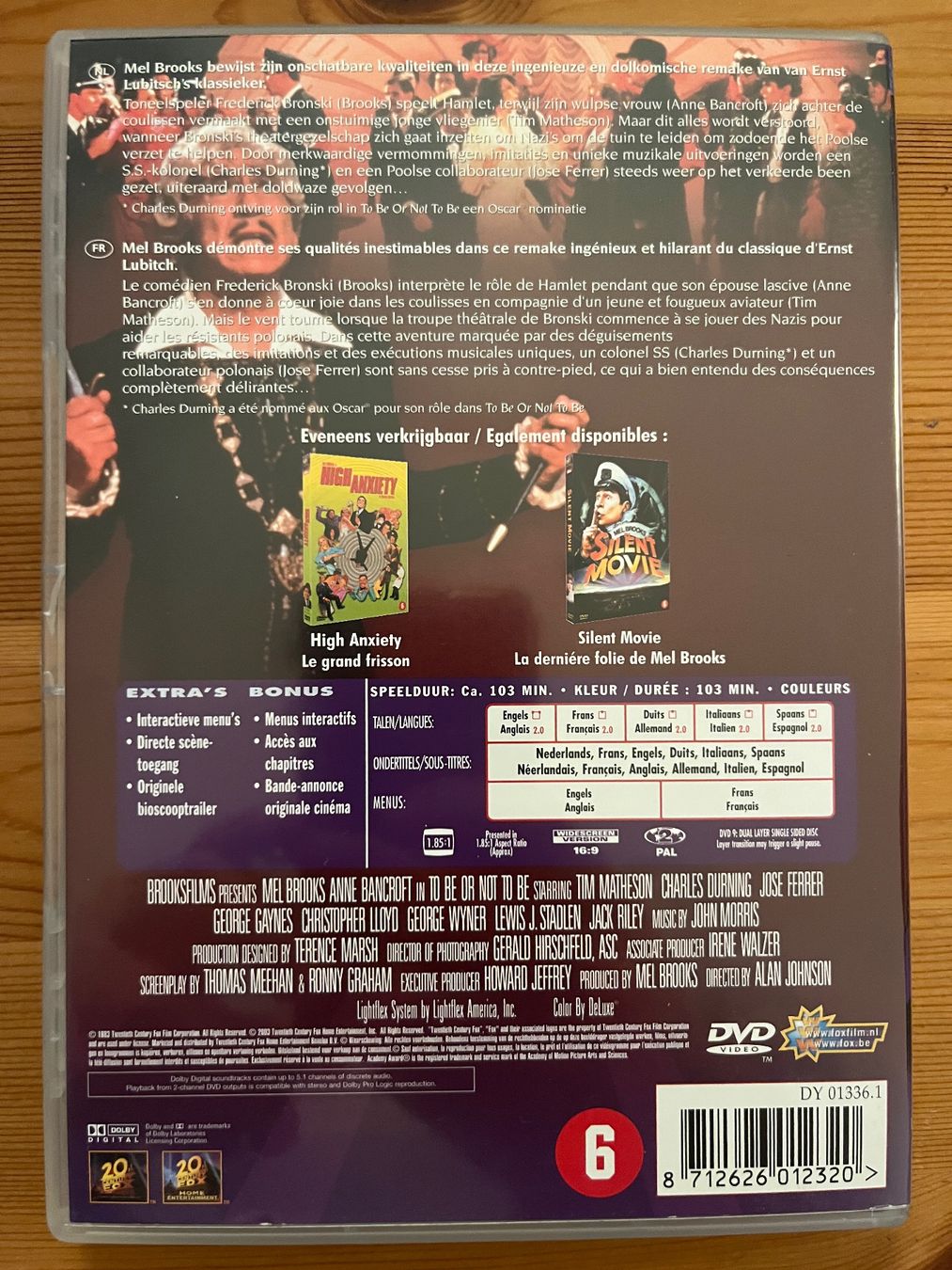 Tutti i DVDs: TO BE OR NOT TO BE - MEL BROOKS – Usato da Lausanne venduto da sbar224 1