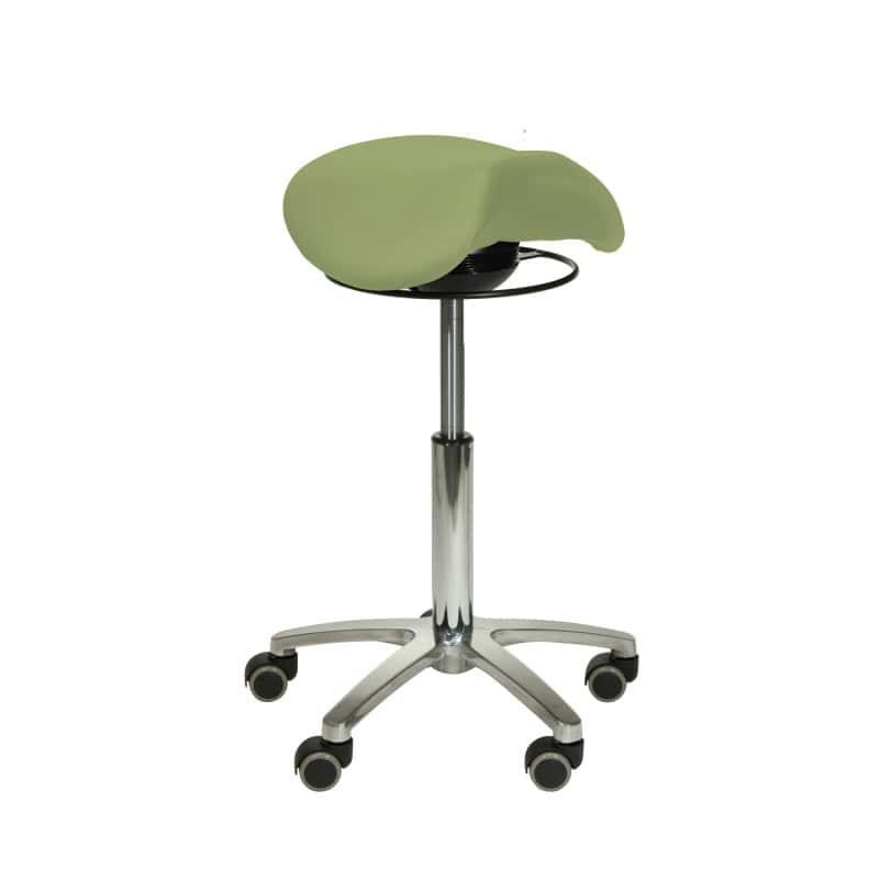 Sgabelli: Sattelsitz-Hocker HELLGRÜN mit Schwing-Mechanismus – Nuovo e nell'imballaggio originale da Schaffhausen venduto da Praxis-Nova