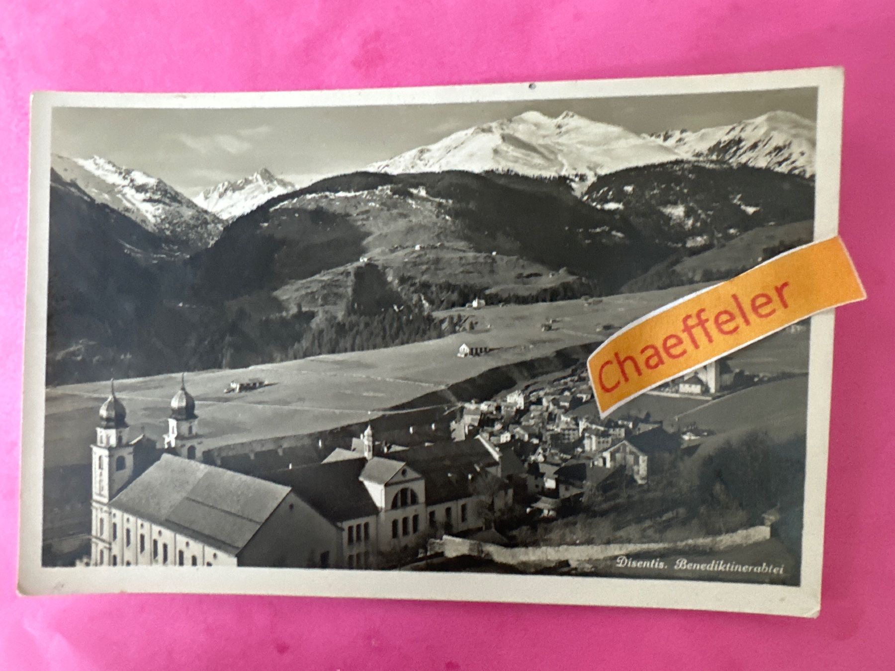 Cartoline postali: Disentis, Benediktinerabtei – Usato da Zürich venduto da Chaeffeler