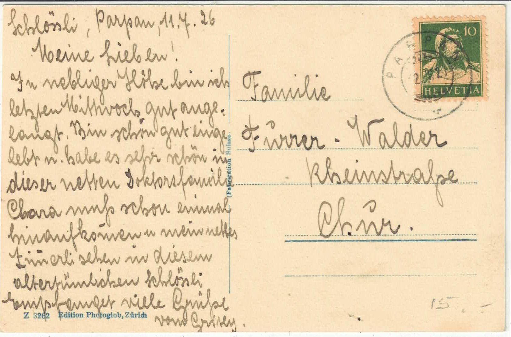 Cartes postales: Parpan - Dorfpartie mit Kirchen – D'occasion à Ettingen par Kartenplanet 1