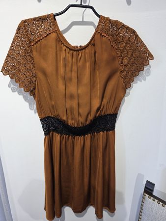 Kleid Mango braun mit Spitze Grösse M guter Zustand