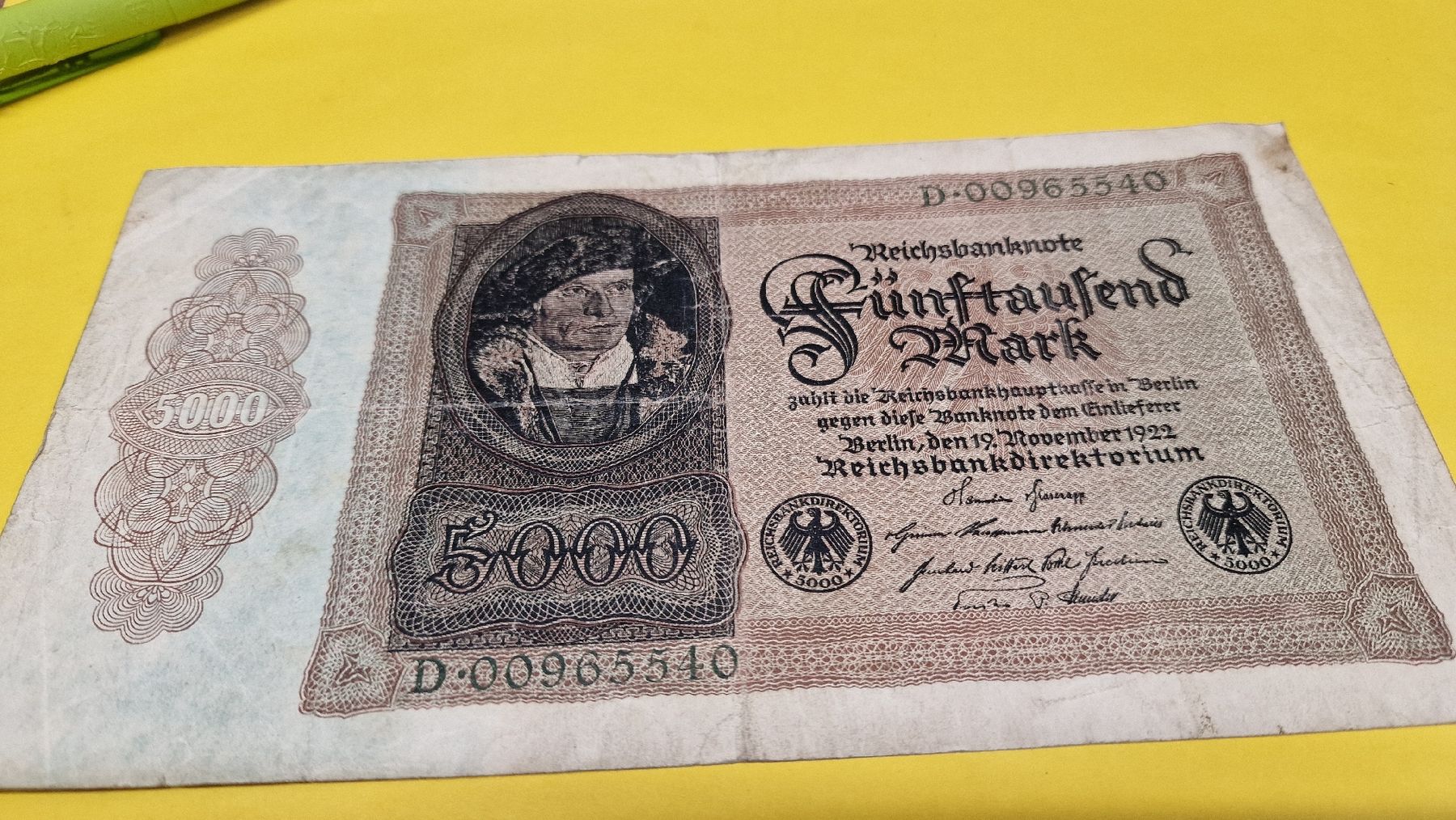 Seltene 5000 Mark Banknote, 1922, Inflationszeit Sammlerstüc (Gebraucht ...