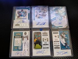 6 Panini NFL Autogrammkarten Jacksonville Jaguars Rookies