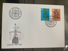 Schweiz 1992 ill. Ersttagsbrief Satz Europa CEPT Amerika