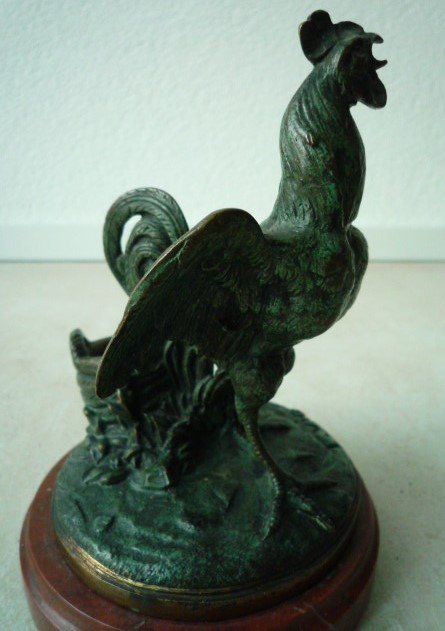Statuette: Sculpture en bronze "coq" - Bronzestatue "Hahn" – Usato da Cortaillod venduto da Matteo18 4