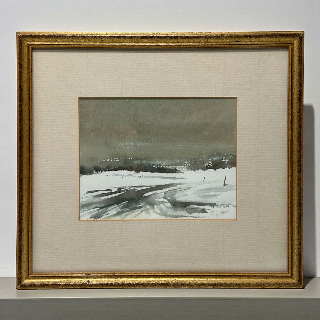 Dipinti: Pascal GONTHIER - Aquarelle originale paysage d'hiver – Usato da Morges venduto da vintix