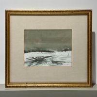 Pascal GONTHIER - Aquarelle originale paysage d'hiver