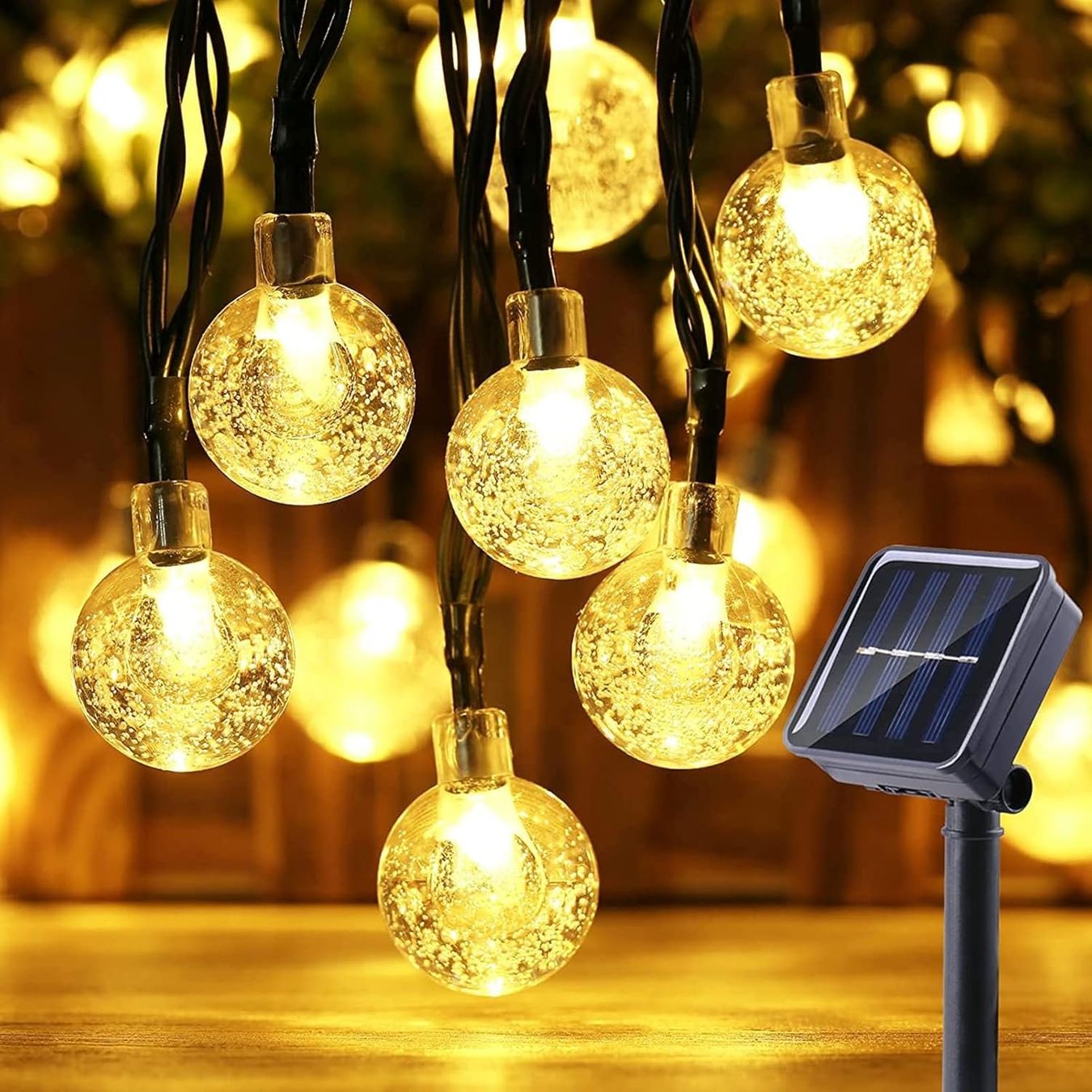 Ghirlande e barre luminose: Solar Lichterkette Aussen 11m mit 60 LED Kugeln – Nuovo e nell'imballaggio originale da Nuglar venduto da SmartLiving24 2