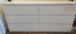 IKEA MALM Kommode weiss mit sechs Schubladen - gebraucht