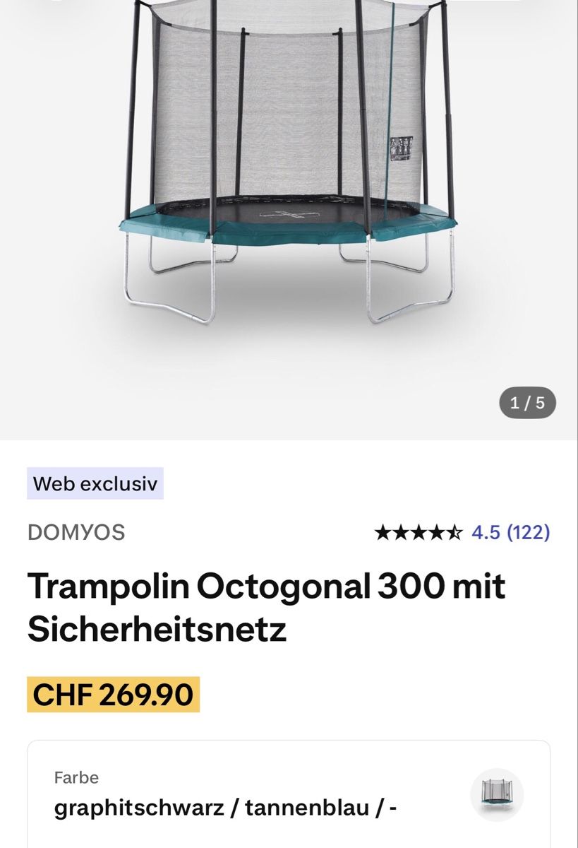 Decathlon Trampolines: Trampoline Octogonal 300 with safety net – D'occasion à Davos Platz par bongovern 3