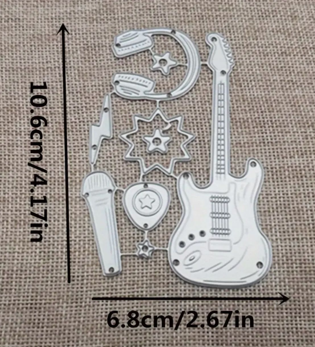Sciablone: Gitarre und Musik - Stanzschablone – Nuovo e nell'imballaggio originale da Frenkendorf venduto da jazzplatten 1