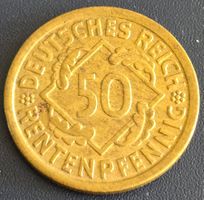Münze 50 Rentenpfennig Deutsches Reich 1924 J