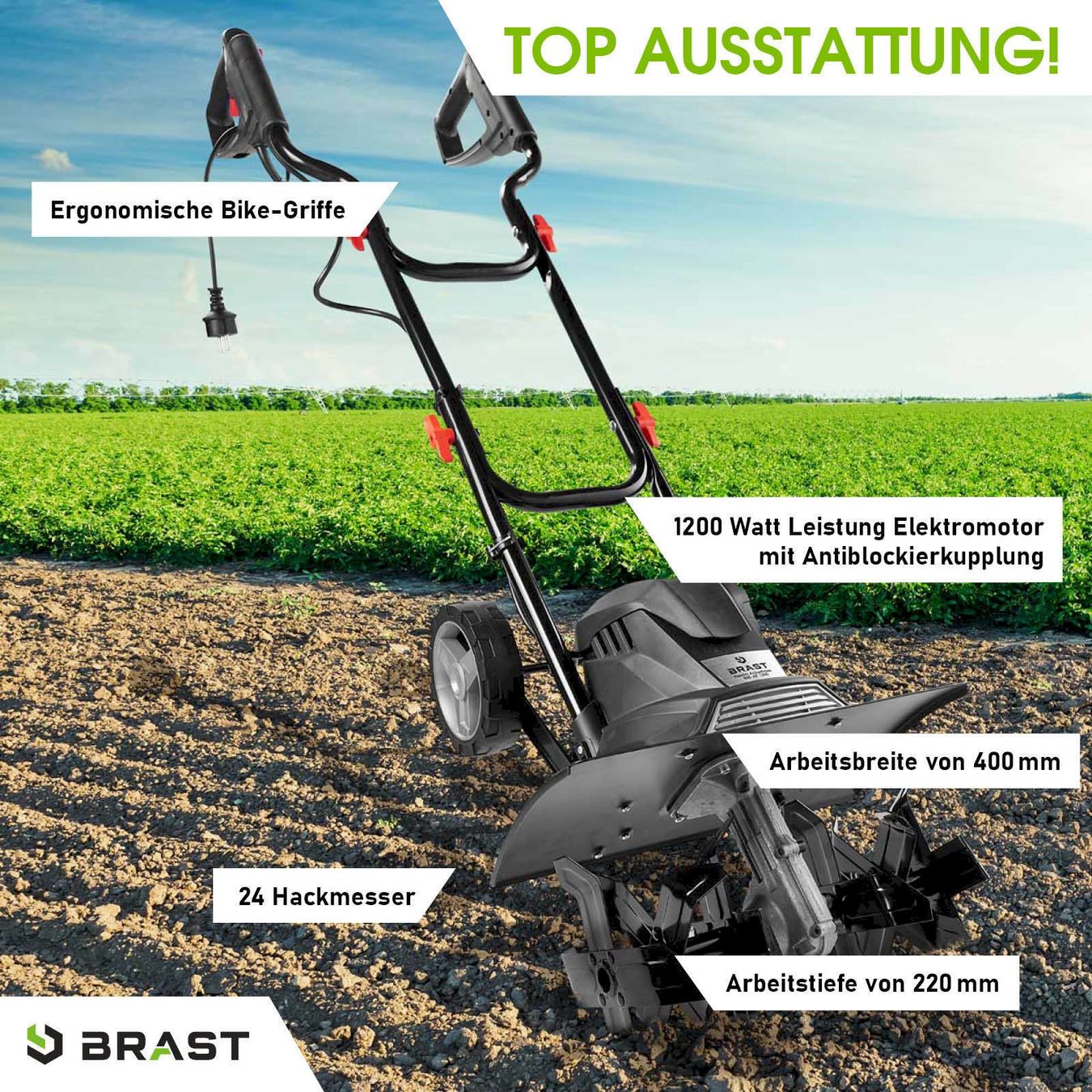 Bodenbearbeitungsgeräte: BRAST Elektro Motorhacke 1200 – Neu und originalverpackt aus Bottighofen von zaap 2