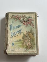 Blumen-Quartett Spielkarte gioco carte antiche vintage(S36)