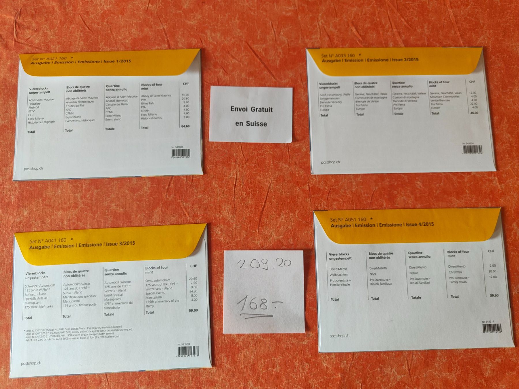 Tutti i francobolli: Timbres 2015 blocs de 4 non oblitérés – Nuovo e nell'imballaggio originale da Gryon venduto da Jessicaj87