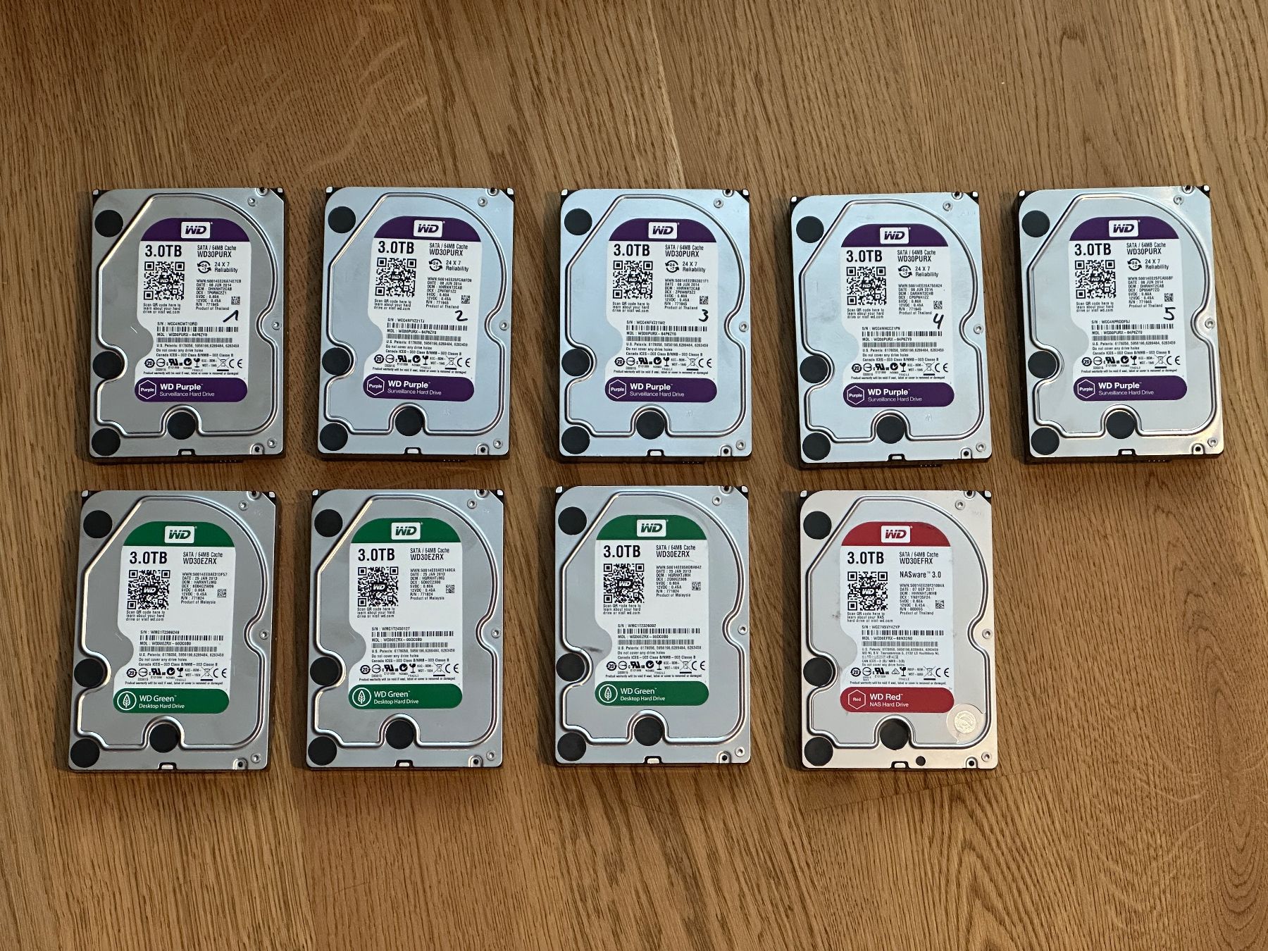 Western Digital Harddisks: 9x WD 3TB HDD – Gebraucht aus Hägendorf von hermes07