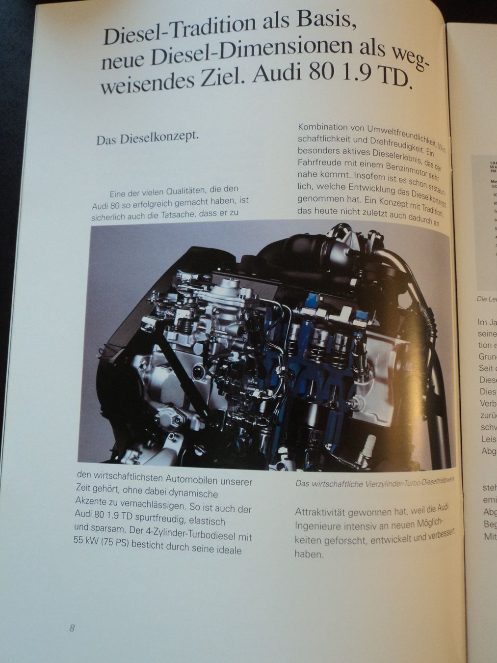 Audi Dokumente: Prospekt Audi 80 1.9 TD 1993 – Gebraucht aus Schwarzenburg von modelCARama 4