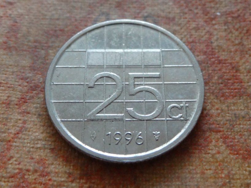Tutti le monete: PAYS-BAS  Nederland  25  Cent  1996  (P) – Usato da Romanel-sur-Lausanne venduto da Swift13