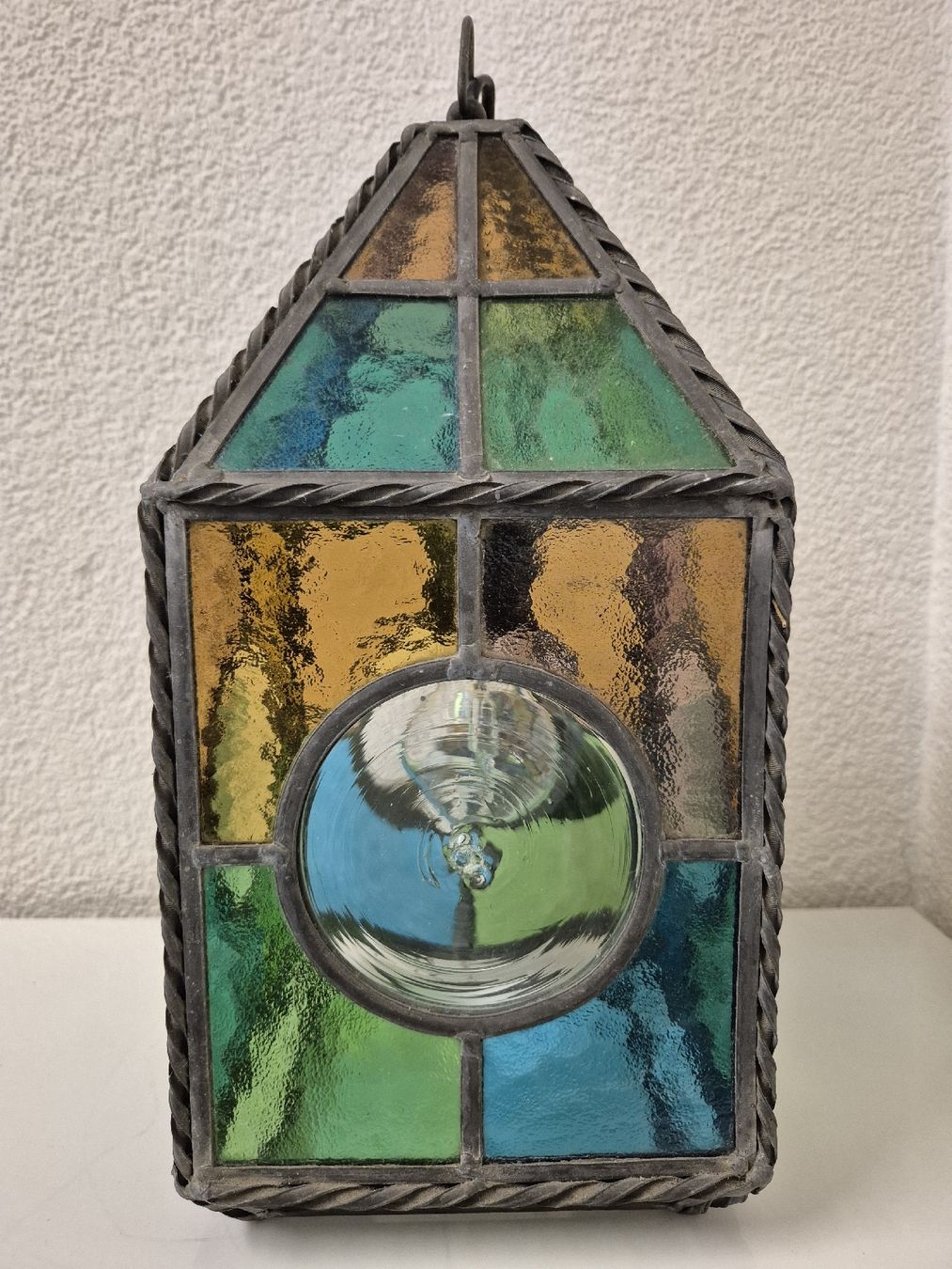 Lampadari & plafoniere: Alte Deckenlampe / Pendelleuchte /Laterne mit Bleiverglasung – Usato da Uster venduto da newwave0 8