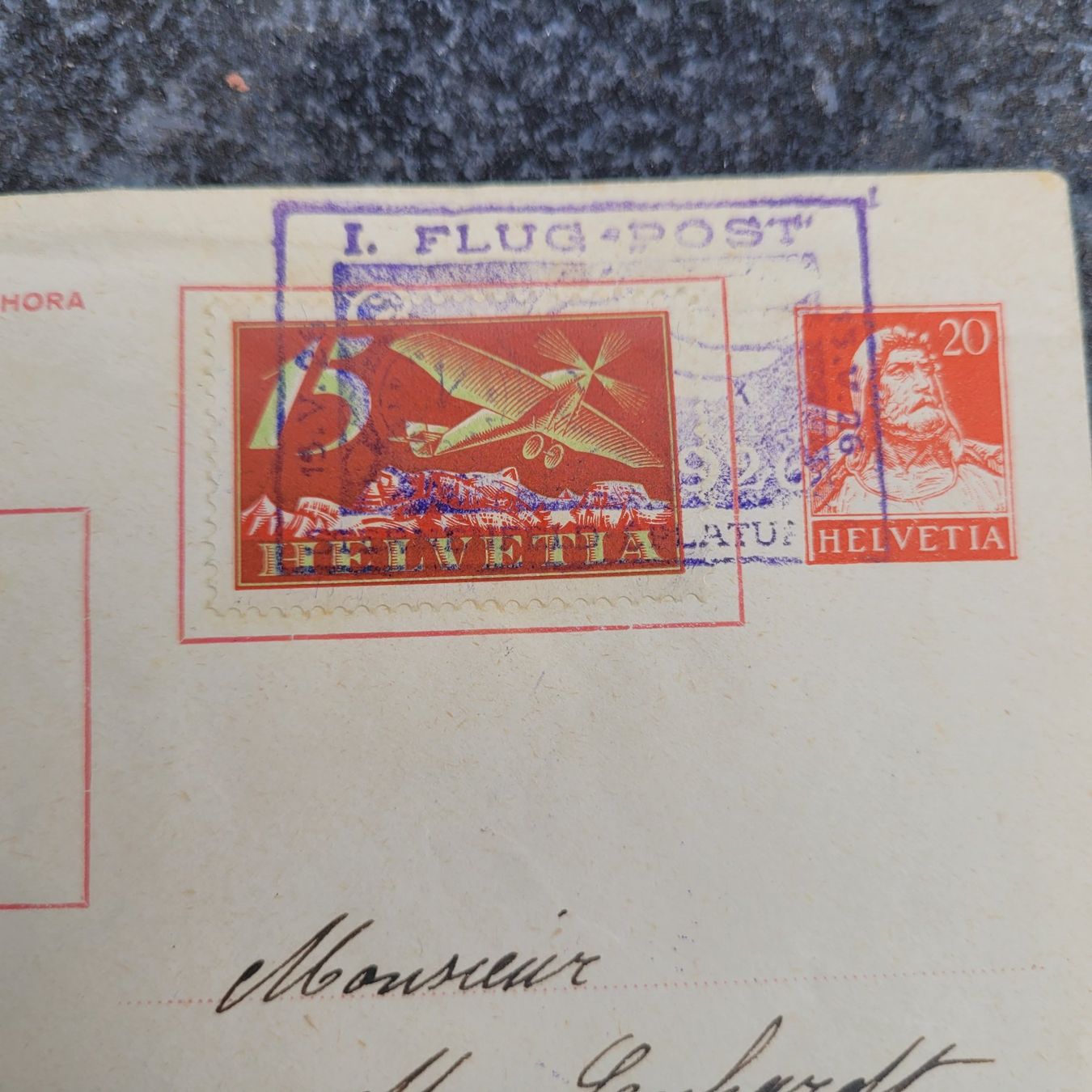 Tutti i francobolli: Luftpost La Chaux De Fonds 1er Poste 1926 – Usato da Biel/Bienne venduto da Destockweb 1
