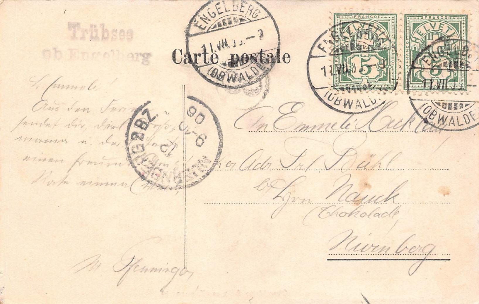 Cartoline postali: Tannenalp Obwaldner  Aelpler – Usato da Bichelsee venduto da Gloeckner 1